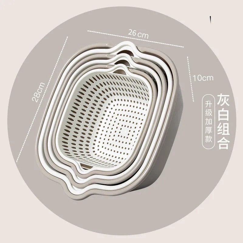 双层厨房镂空洗菜盆沥水篮滤篮水火锅拼盘洗菜篮客厅水果洗水果盘