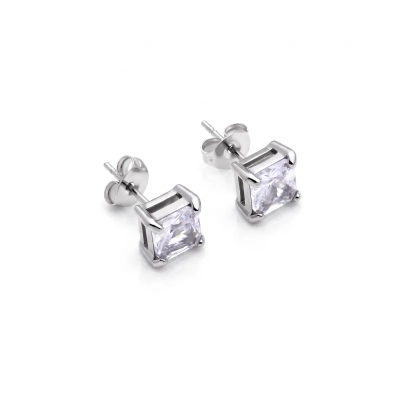 方钻耳钉6mm*6mm 钢色
